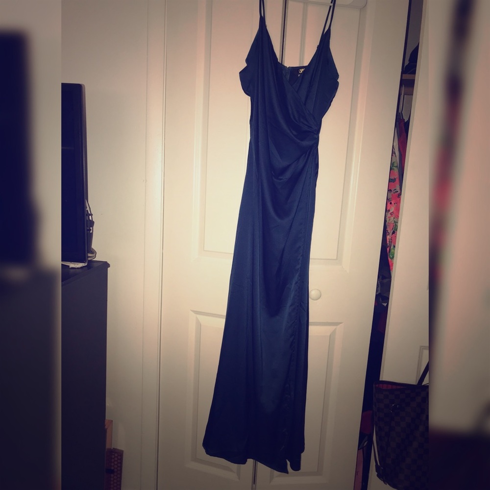 Satin spaghetti strap dress
